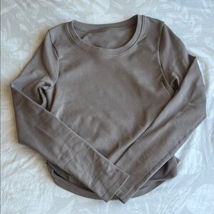 Women's Long Sleeve Top - Taupe